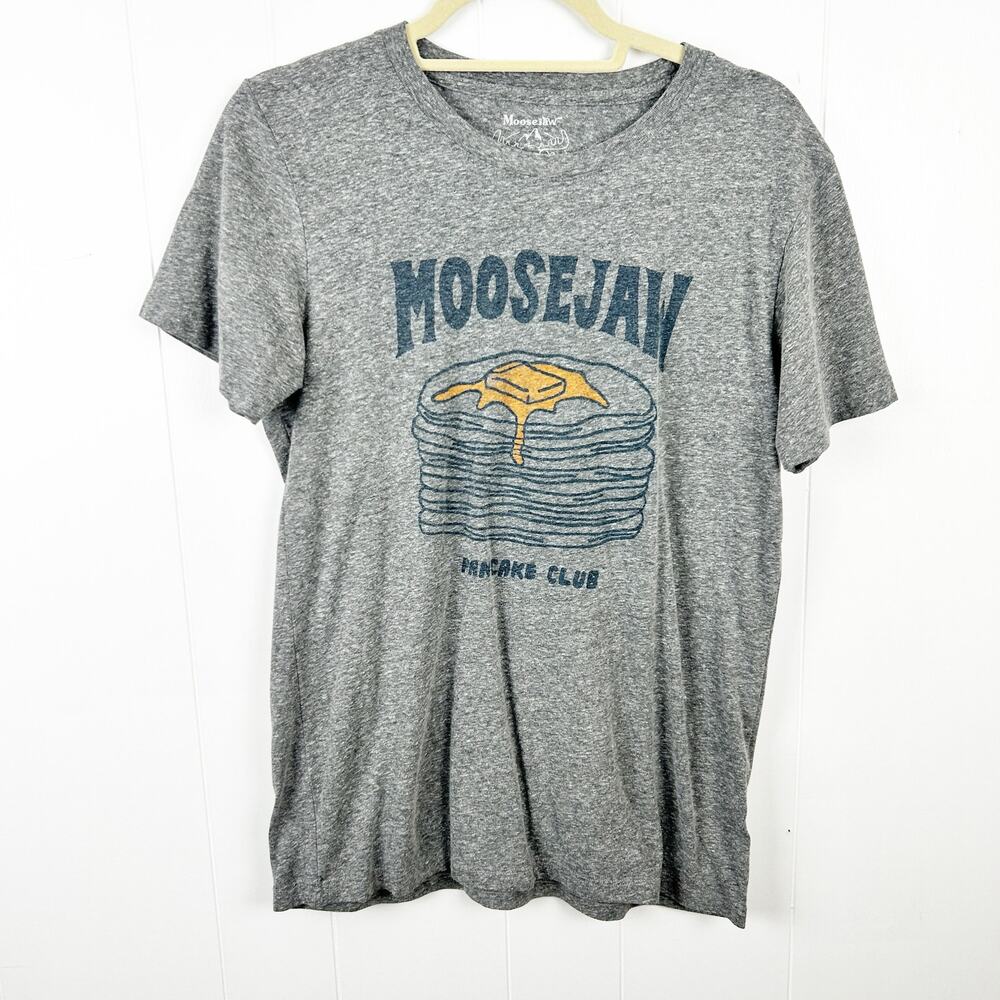 Moosejaw Gray Pancake Club Graphic Short Sleeve Tee Large